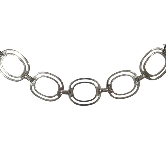 Chrome Chain Belt w/Art Deco Styling 36" - Picture 3 of 5